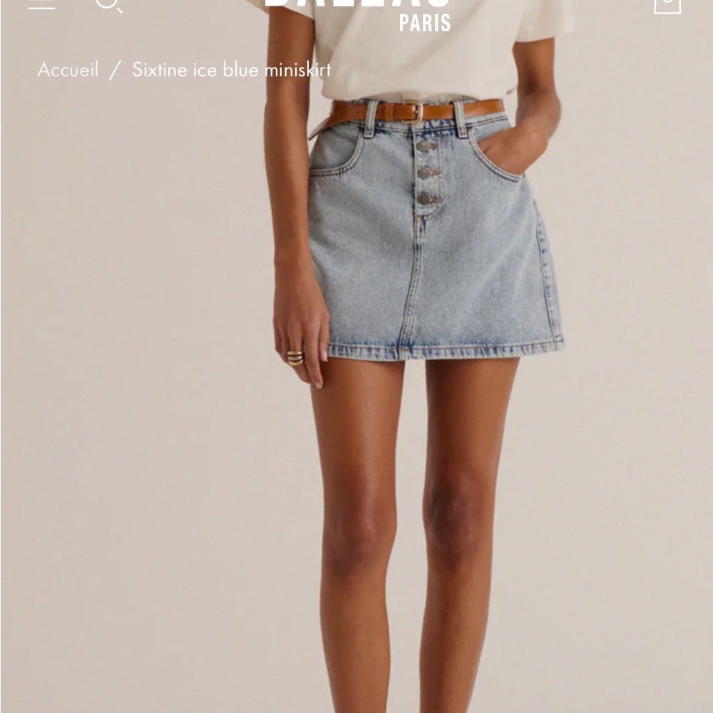 Balzac Paris Ice Blue Sistine Denim Skirt